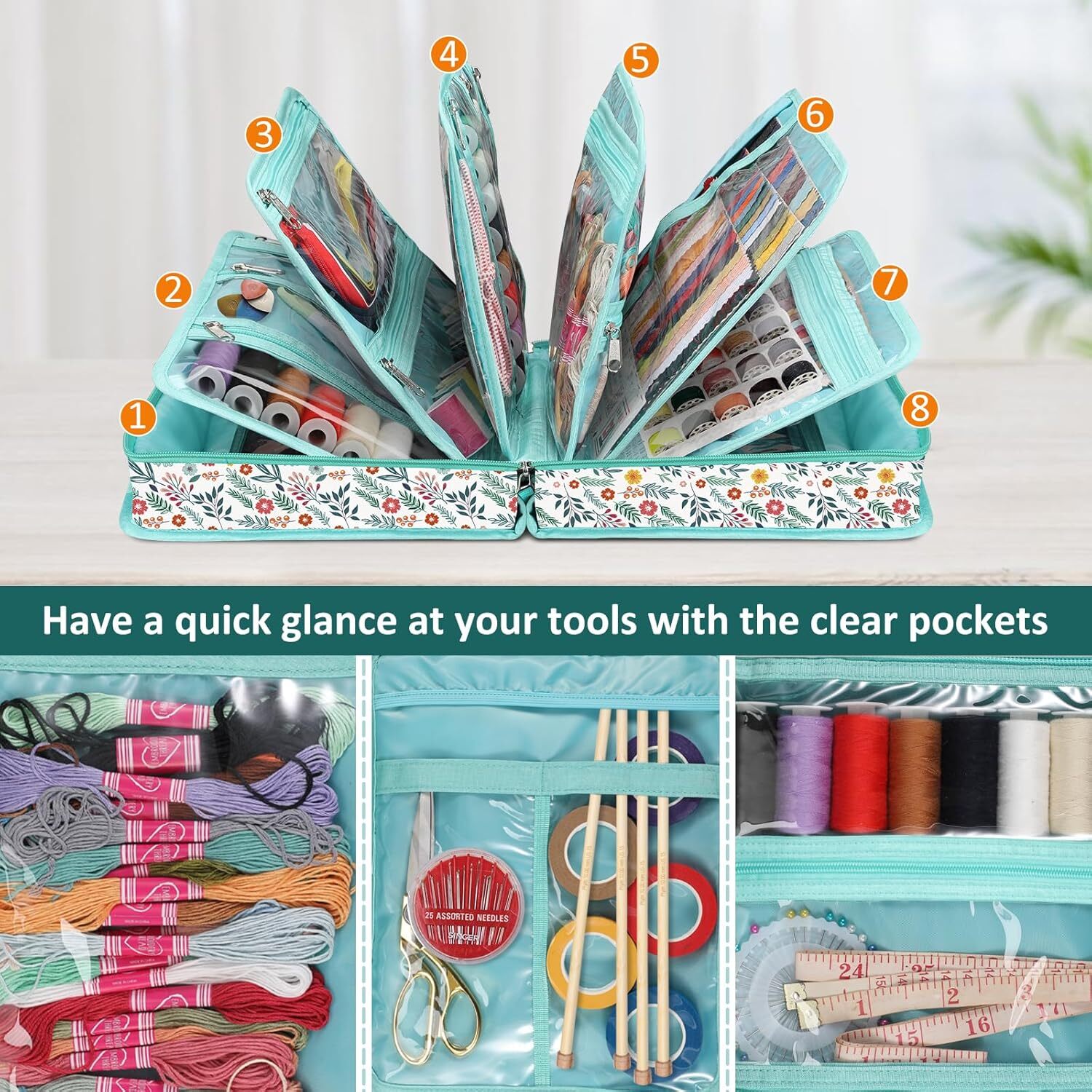 Large Sewing Craft Supplies Storage Tote Bag w Handle for Sewing kits (BAG ONLY)