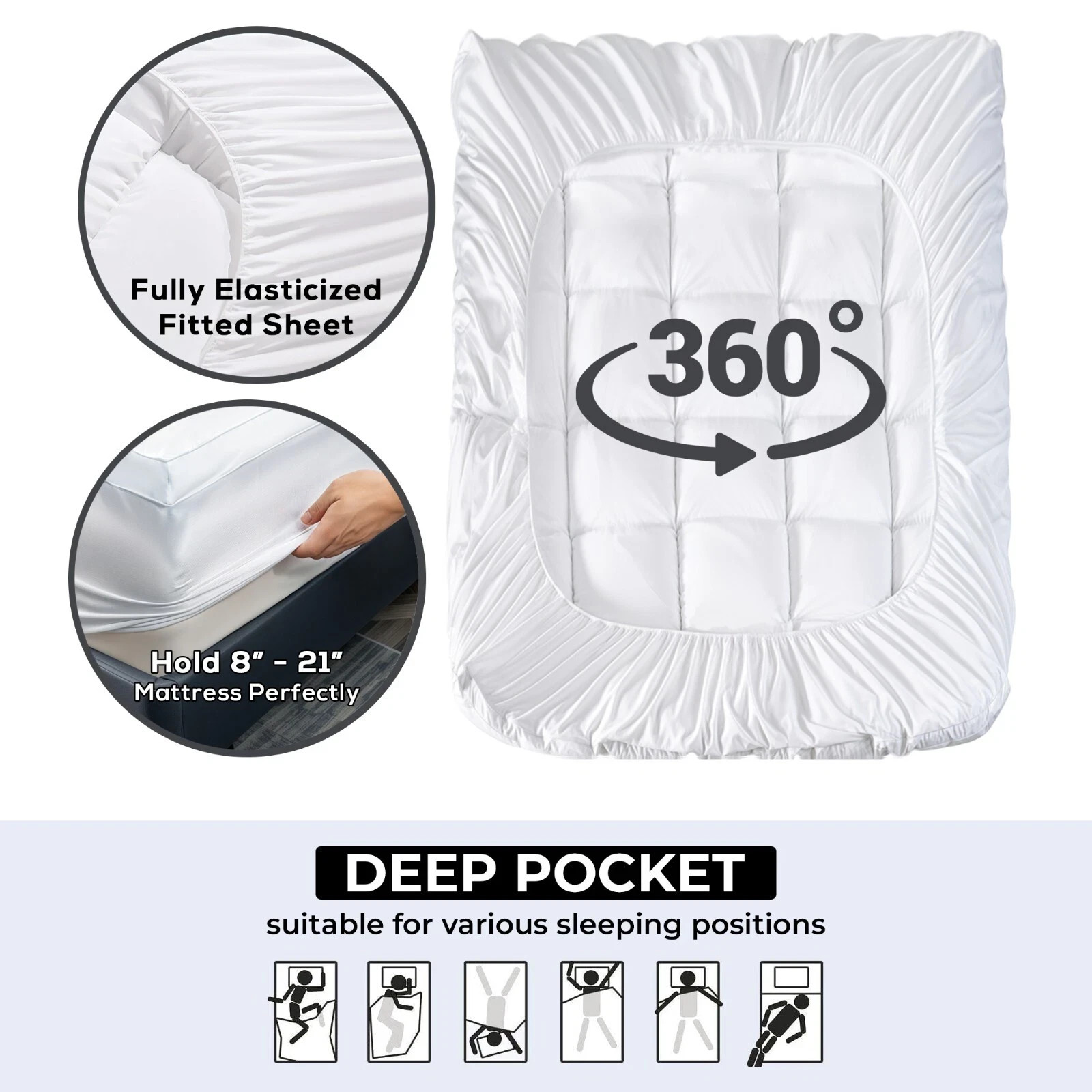 4" Mattress Topper Twin King Full Queen Comfortable Firm Mattress Bed Topper