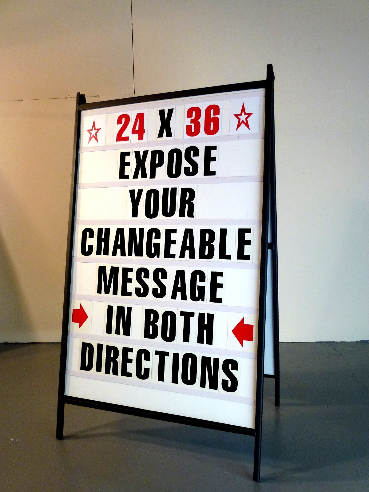 Sidewalk A Frame Changeable Letters Message Sign with 4 inch Letters set