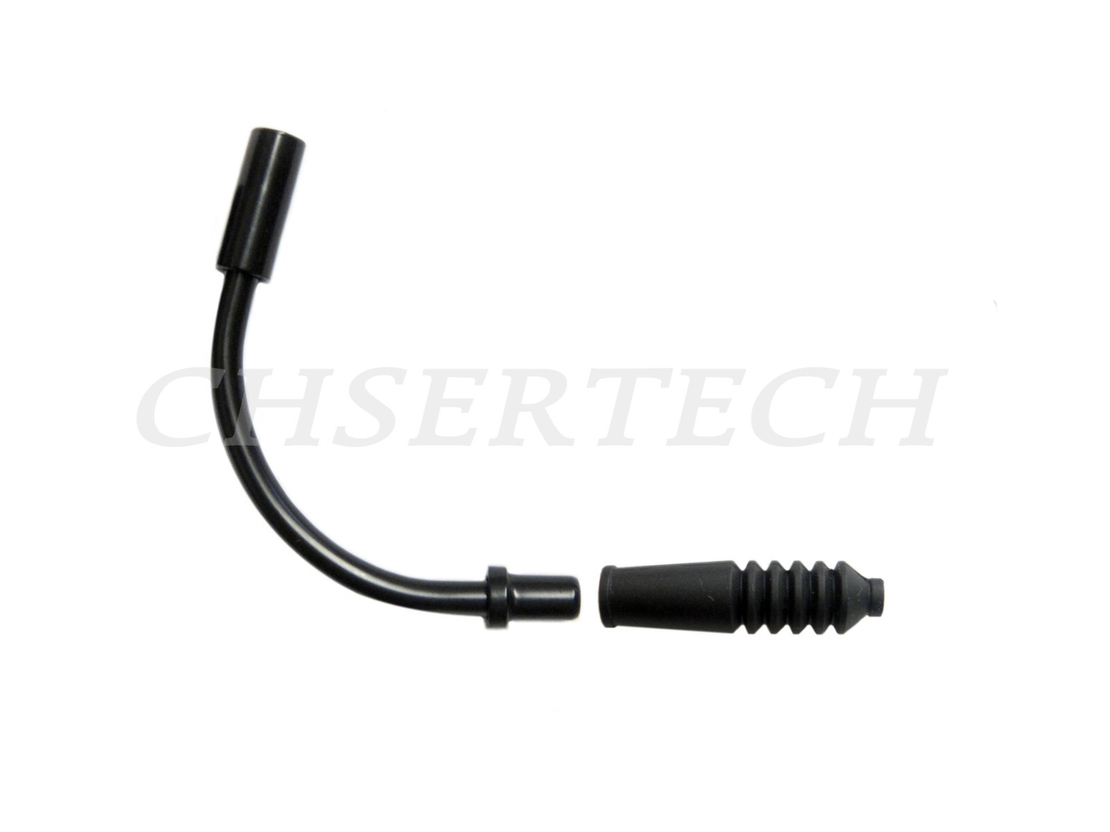 Bike V-Brake Stainless Steel Cable Noodle Guide 110 Degree w/ Boot Black 1 Set