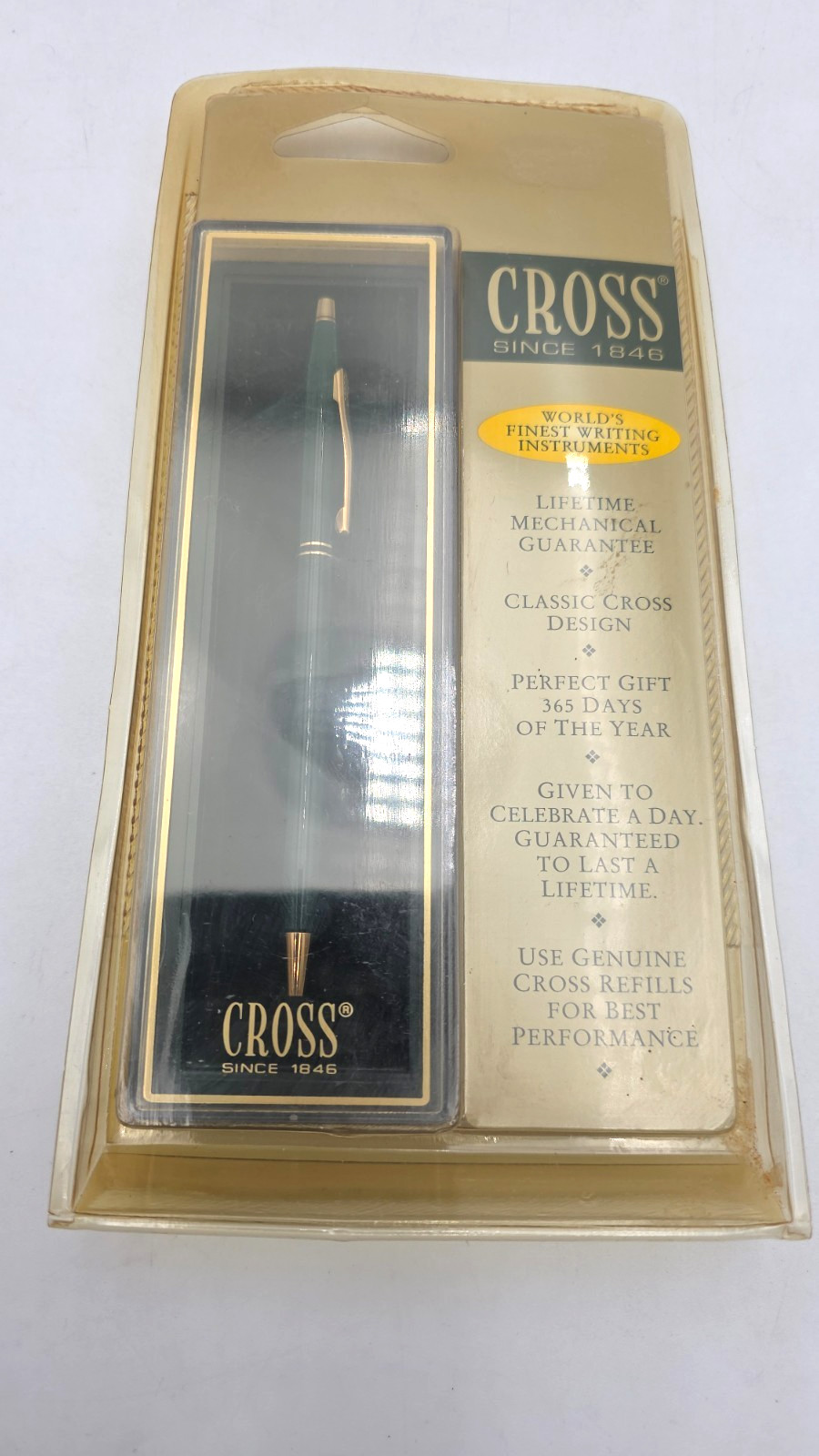 Cross Classic Century Double Banded Ballpoint Pen Green w/Gold Trim