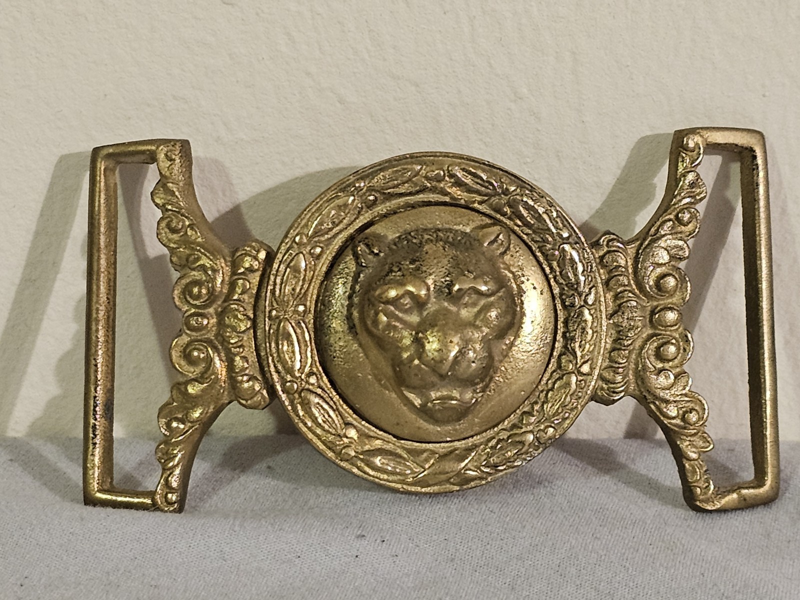 Replica Brass Civil War Reenactment New York Light Guard Panther Belt Buckle