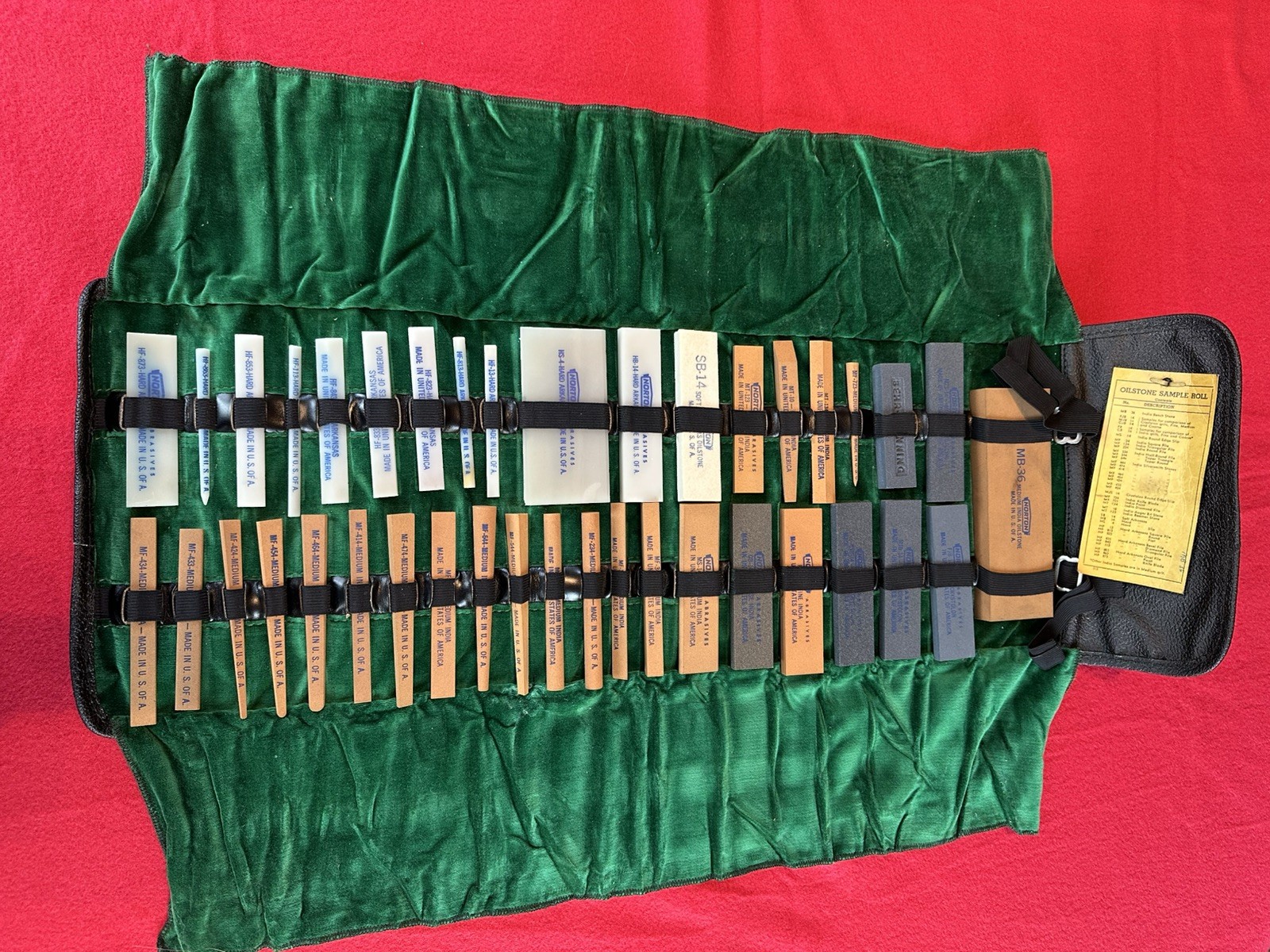 Norton Abrasives Oilstone Sample Roll **Pristine Condition** Made in U.S. of A