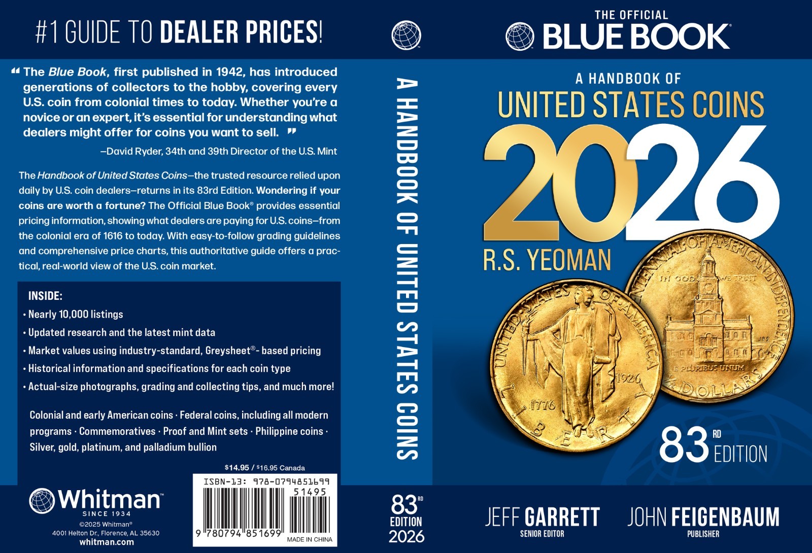 NEW!! 2026 Bluebook Wholesale US Coins Pricing Guide - SOFTCOVER