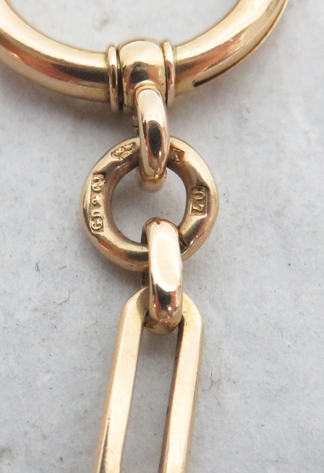 ANTIQUE 18K GOLD SWEDISH CRAFTED 19 GRAMS 10.5" POCKET WATCH CHAIN