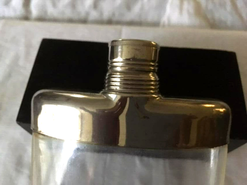 Vintage Flask Plastic Silver Plate Two Cups Silver Gold Tone Camping Hiking