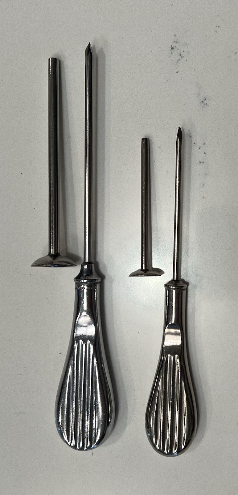 Set of WWI Medical Trocar Instruments Used to Create Opening in Body Stainless