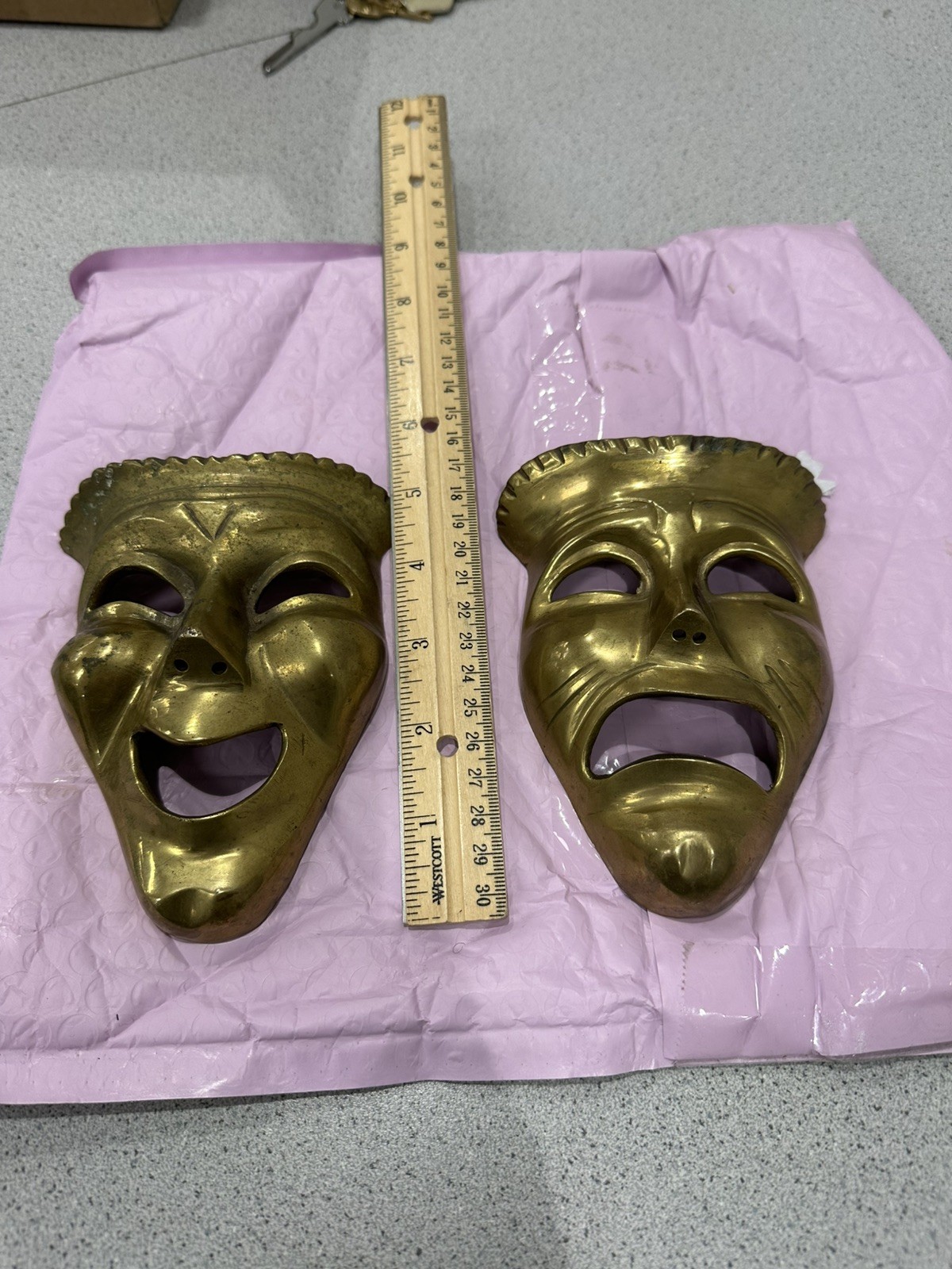 Brass Made In India Comedy & Tragedy Wall Decor.