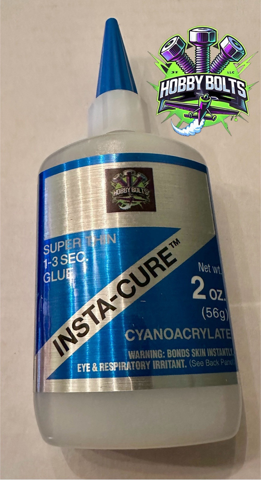 Bob Smith Industries INSTA-CURE Super Thin CA Glue, 2oz Bottle, Hobby Bolts, BSI