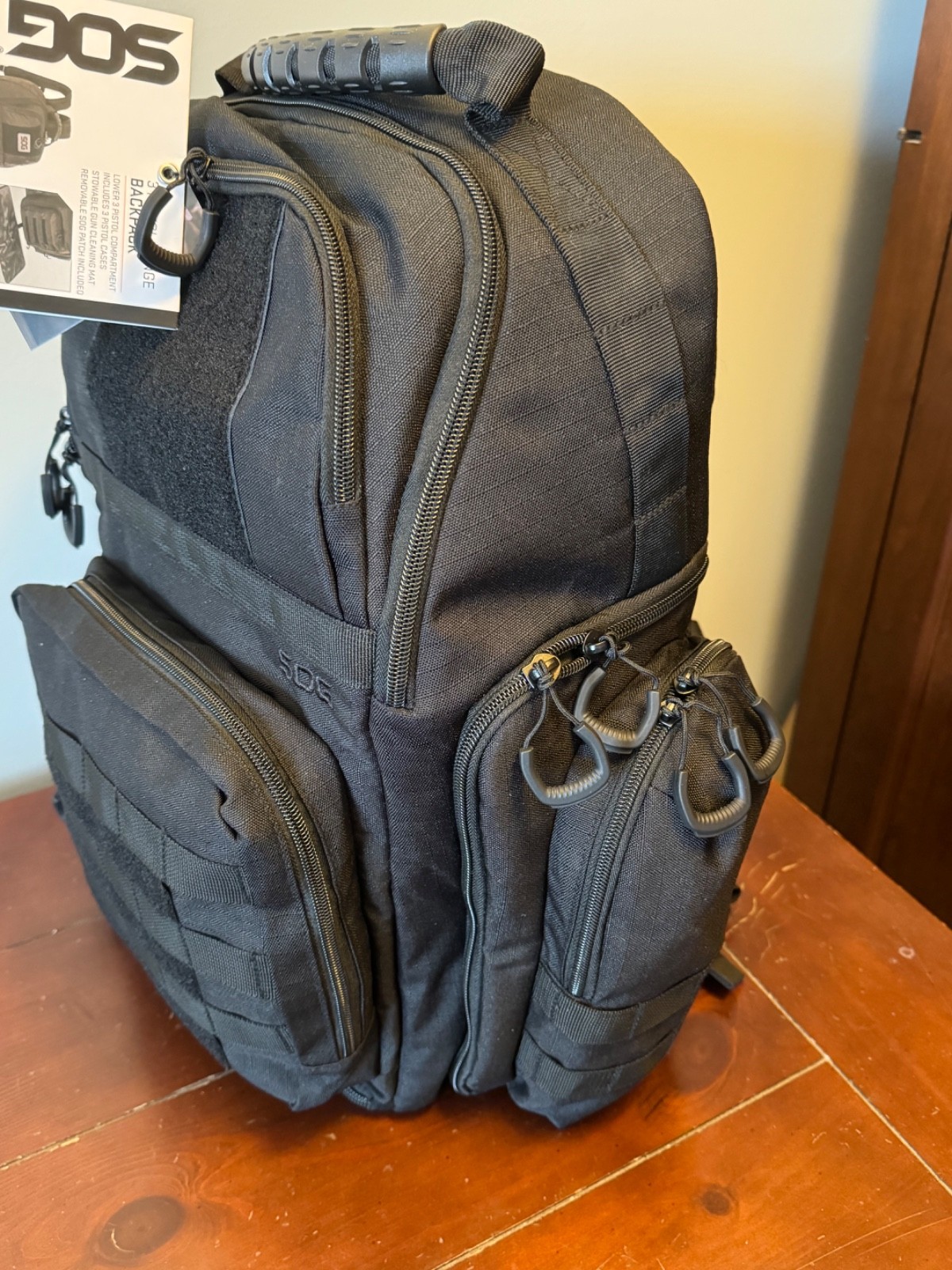 SOG Heavy Duty 3 Pistol Range Tactical Backpack W/3 Gun Cases Brand New w/ Tags