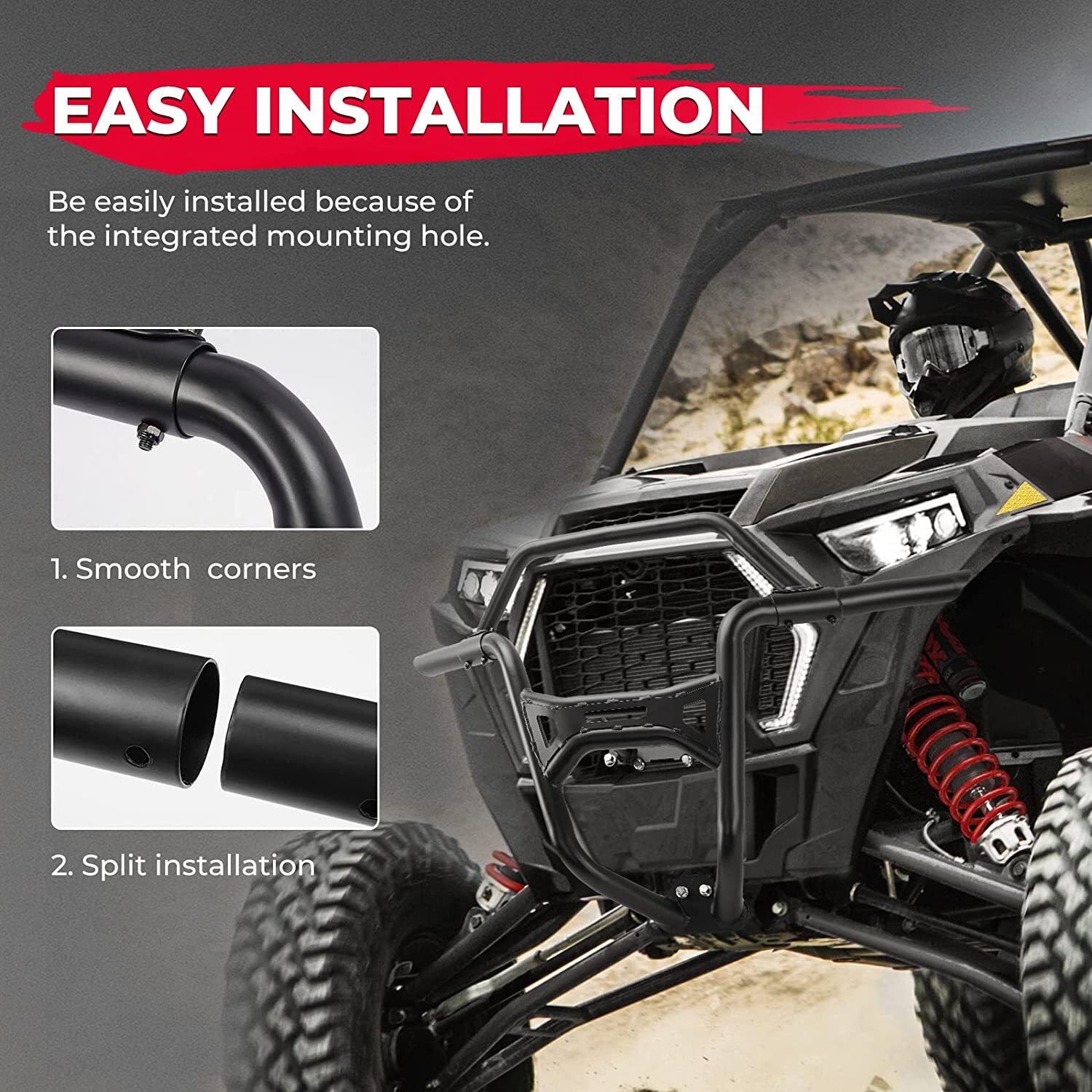 Heavy Duty Front Bumper Guard For 2019-2023 Polaris RZR XP 1000 / XP 4 Turbo