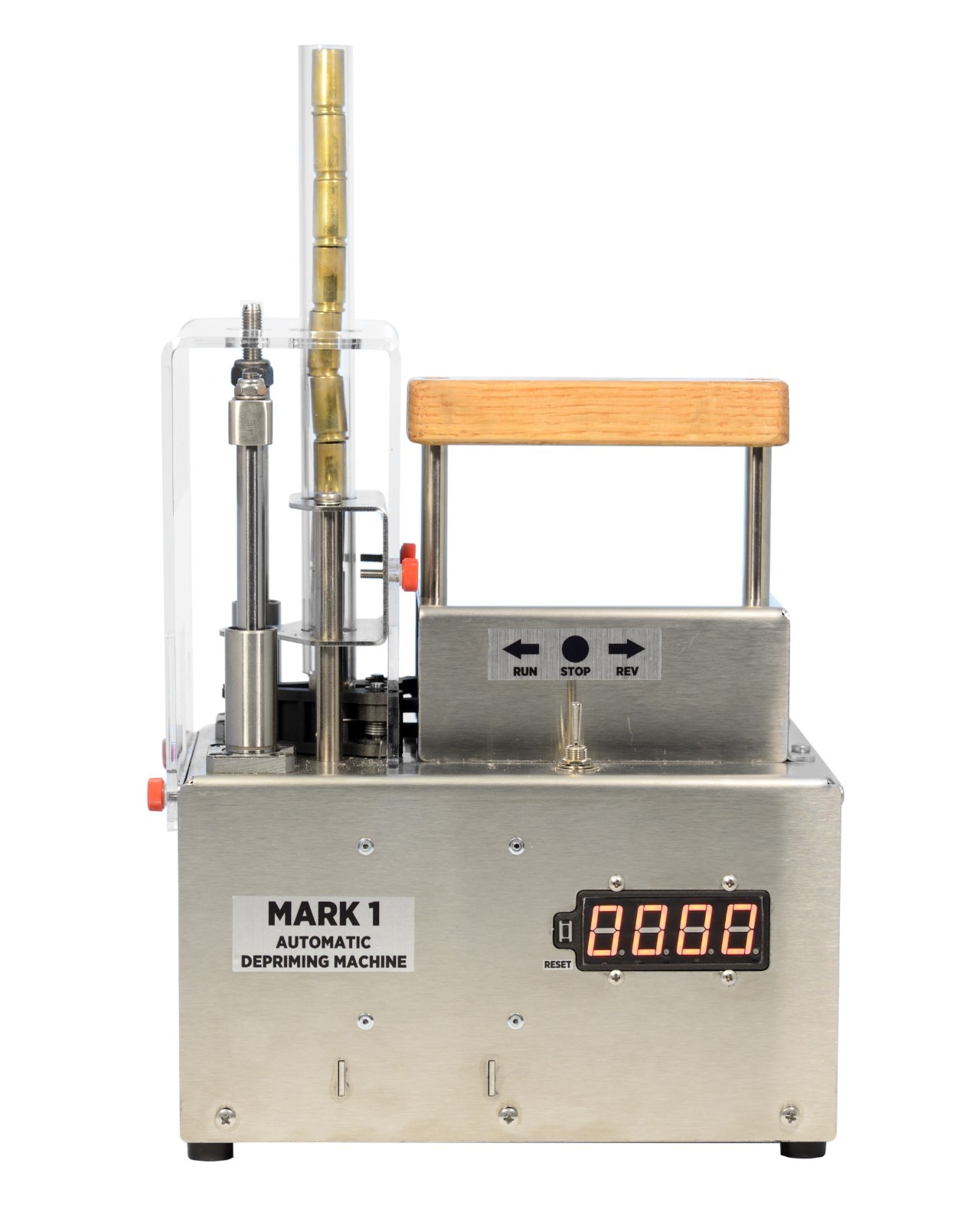 ADM Automatic Depriming Machine: removes Primers from Spent Brass before Reload