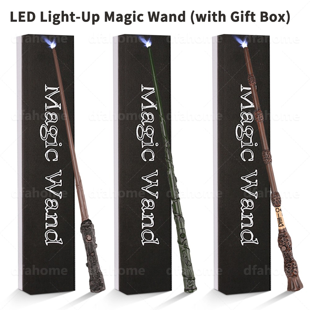 Harry Potter LED Light-Up Magic Wands Metal Core Dumbledore Hermione w/ Gift box
