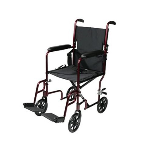 Rose Healthcare 19 Inch Light Weight Aluminum Transport Chair Silver Vien