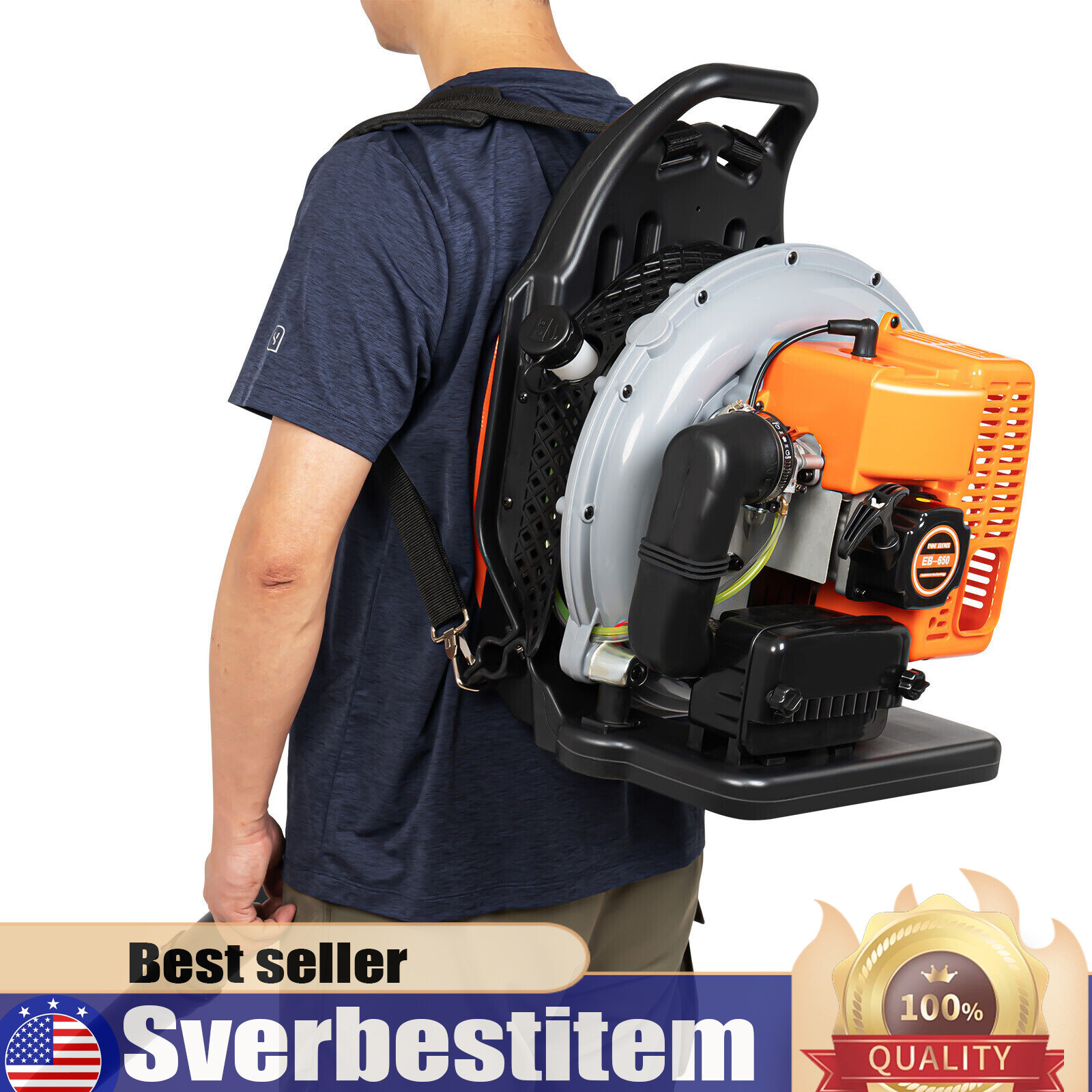 2024 New Upgraded 63CC 2-Stroke 850CFM 4.3HP Commercial Backpack Gas Leaf Blower