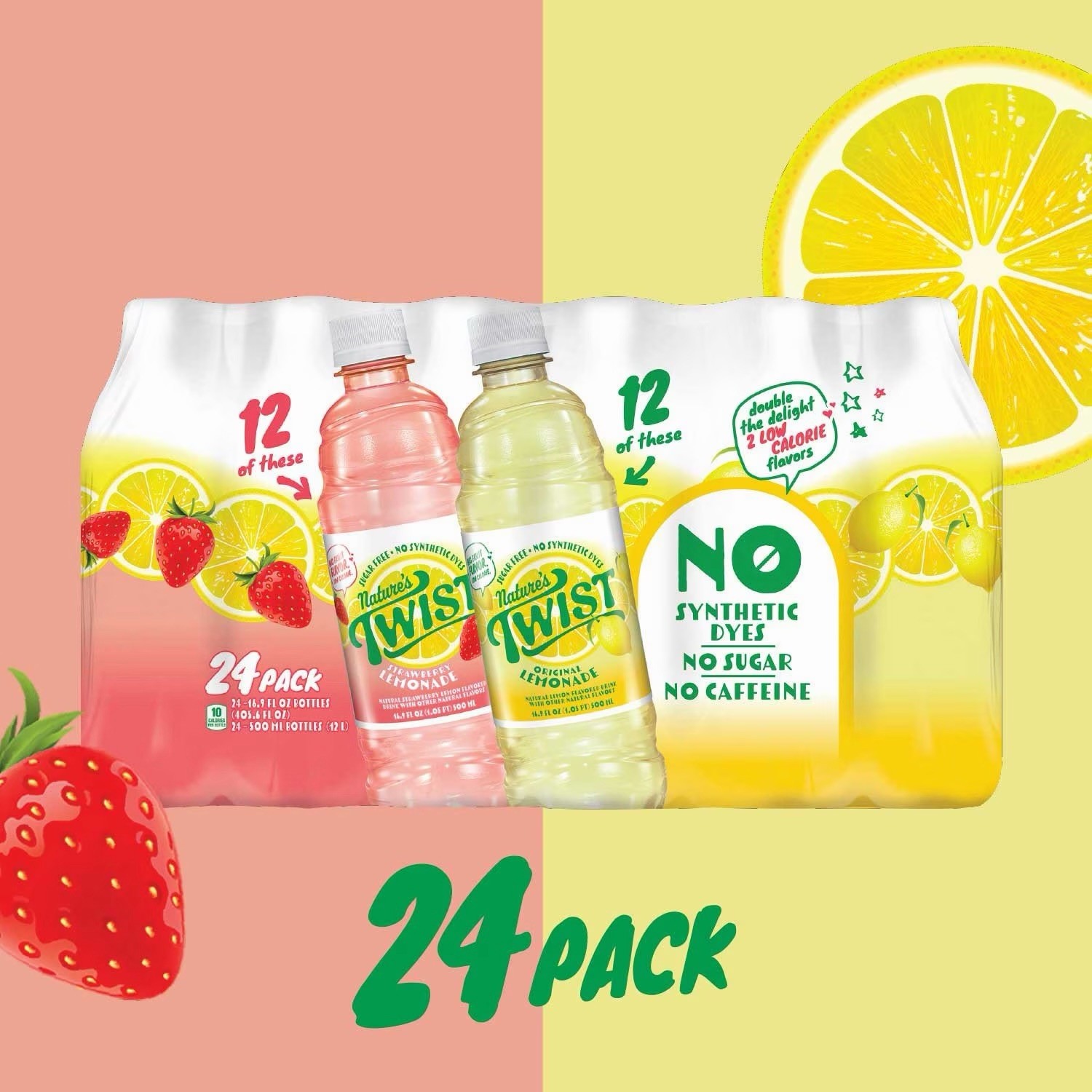 Nature's Twist Sugar Free Lemonade Variety Pack 16.9 fl. oz 24 pk. FREE SHIPPING