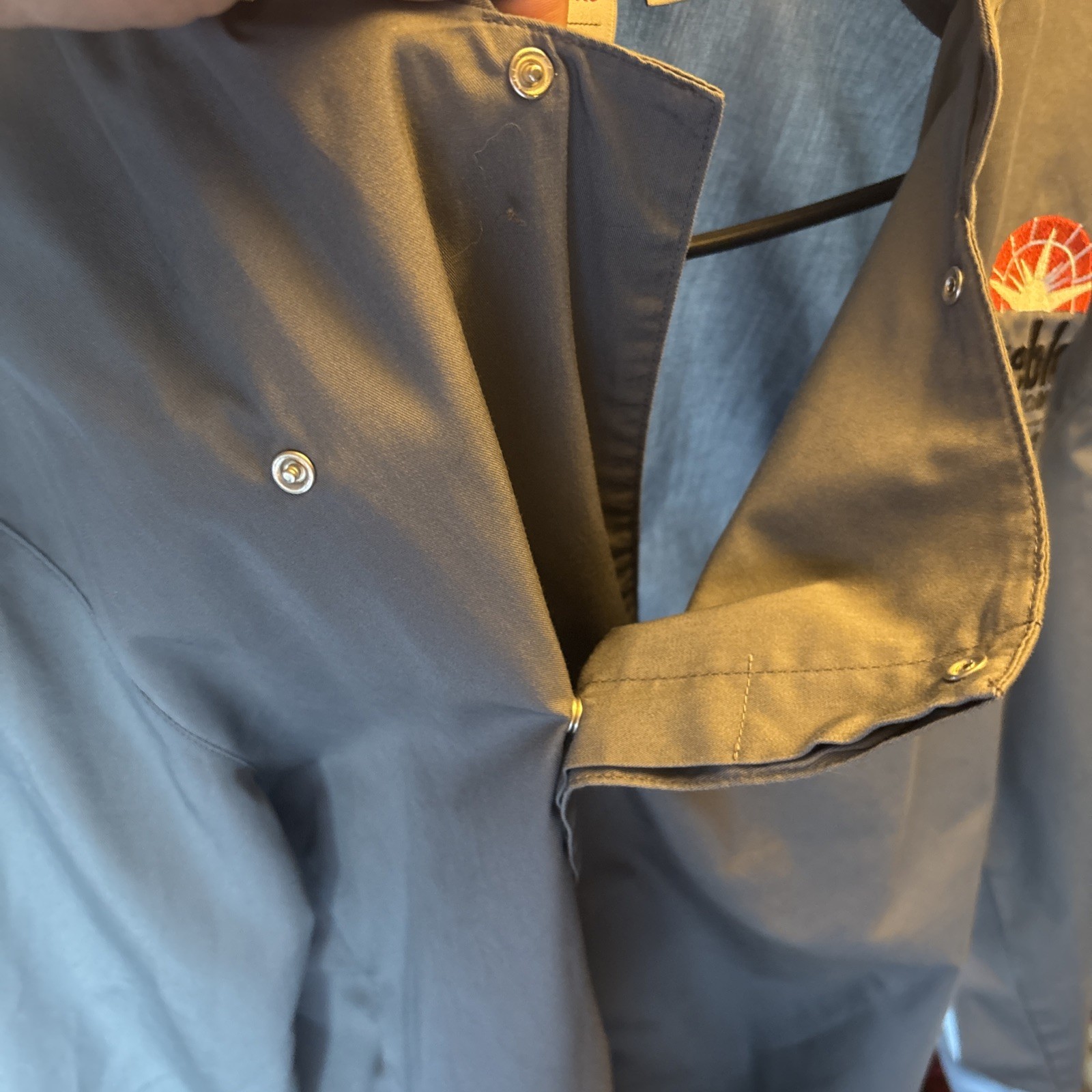 Chef Works Hartford chef coat gray unisex cook shirt, size M