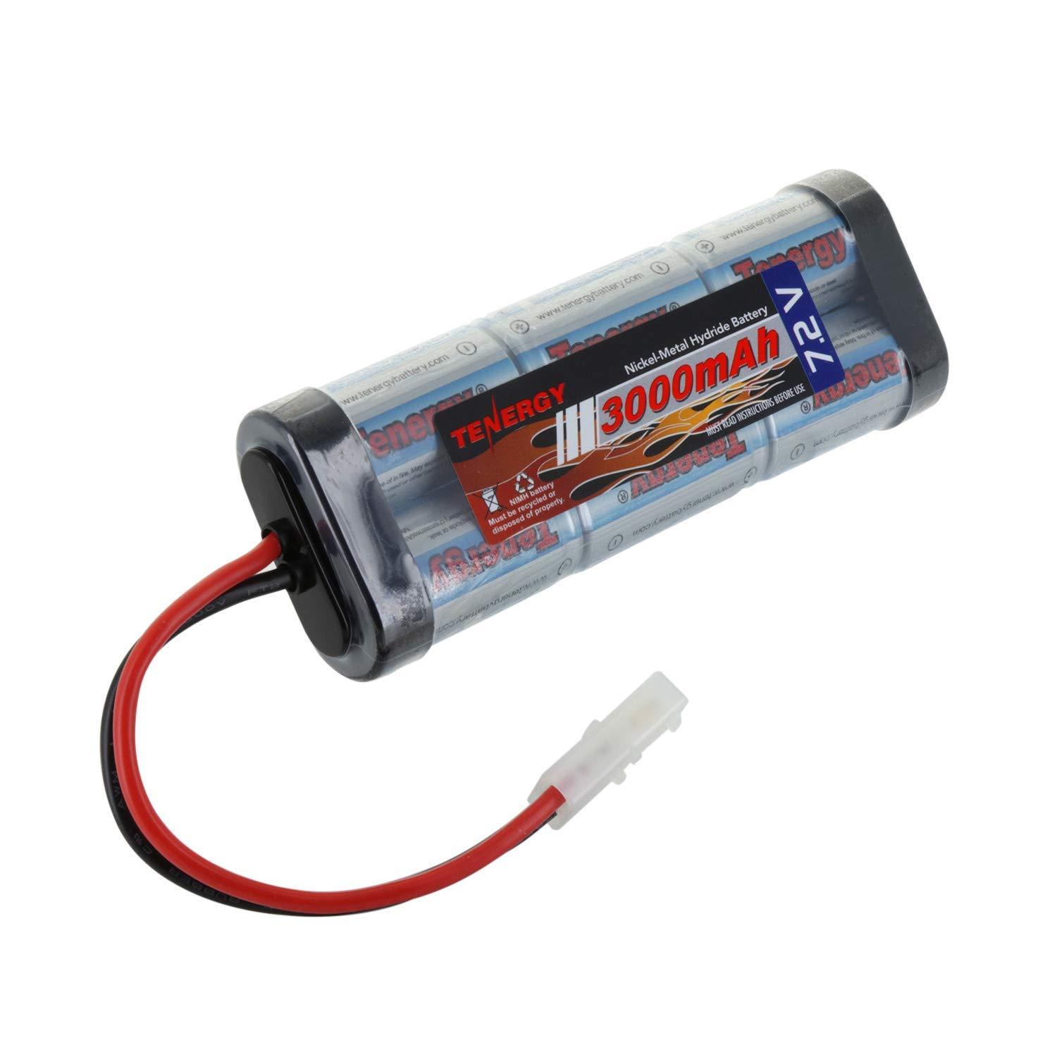Tenergy 7.2V High Capacity 3000mAh Flat NiMH Battery Packs for RC Car w/ Tamiya