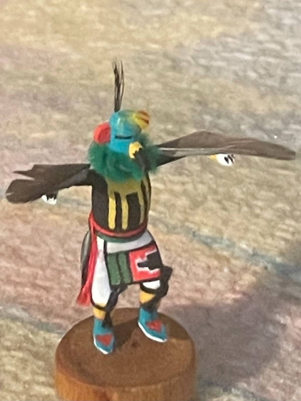 TINY ART-MINIATURE-NATIVE AMERICAN-KACHINA-SIGNED HOPI EAGLE '99-NEW CONDITION