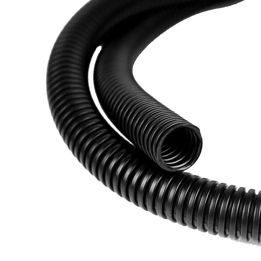 Polyethylene Flexible Split Loom Tubing 3/8 Inch Diameter Coil Black - 100 FT