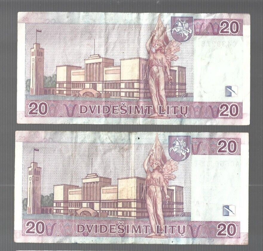 Lithuania 💥💥2007 ... 1x 20 Litu ... ONE note💥💥 lot #3934