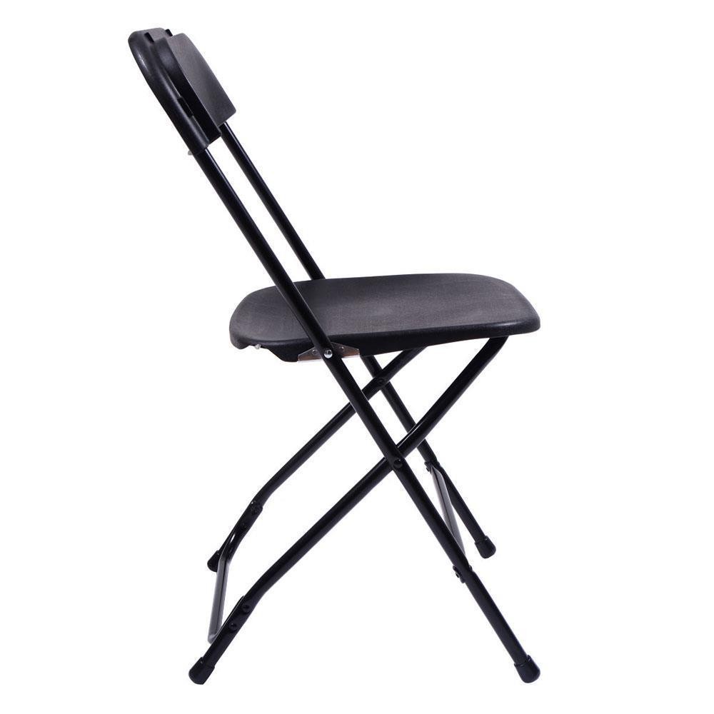 6 PCS Plastic Commercial Wedding Quality Stackable Folding Chairs Party Black