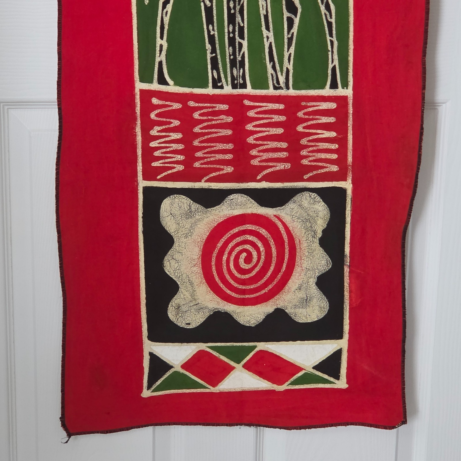 Large Handcrafted Kenyan Fabric Double Giraffe African Wall Art