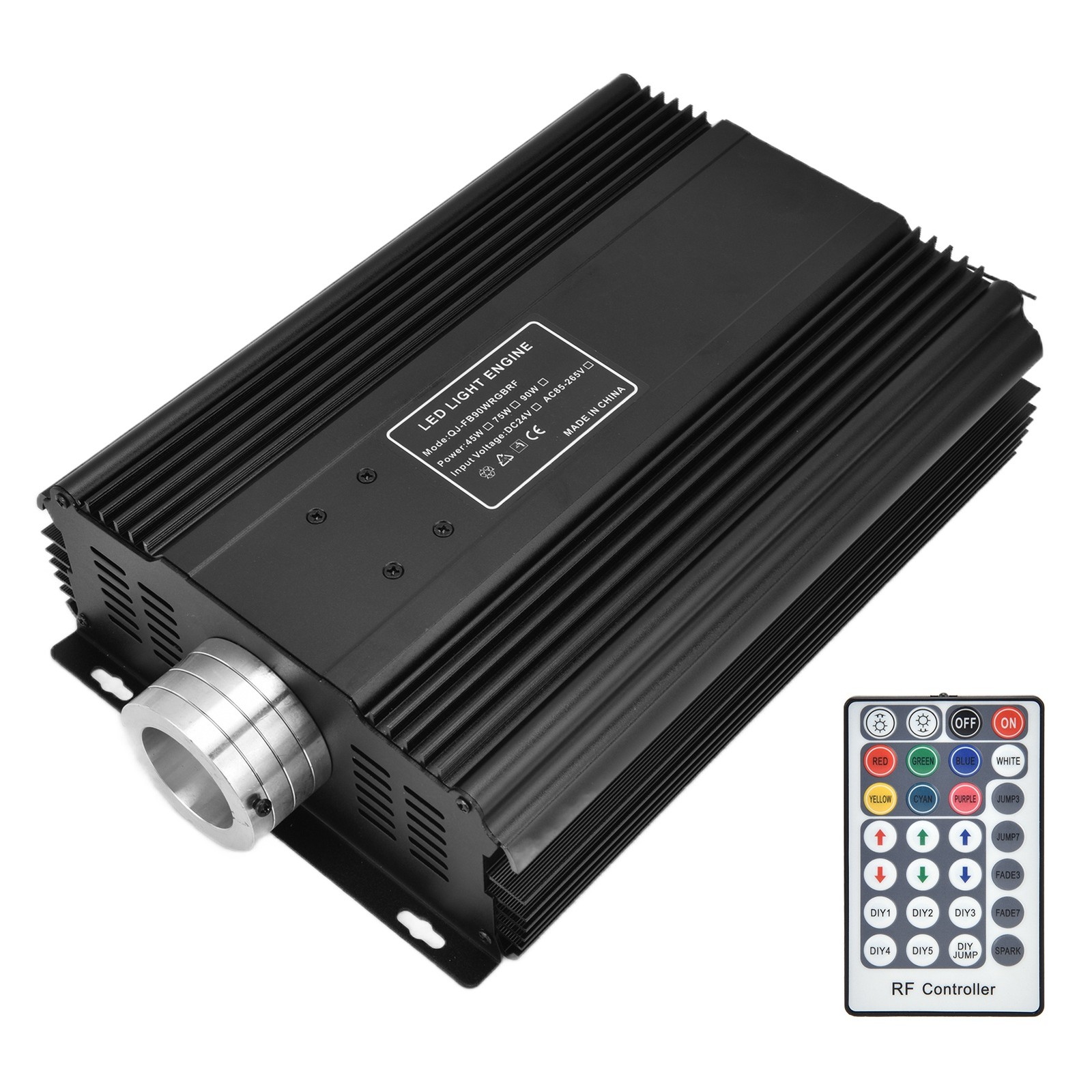 90W LED Fiber Optic Lights Kit RGB+W Fiber Optic Driver With 28Key Remote