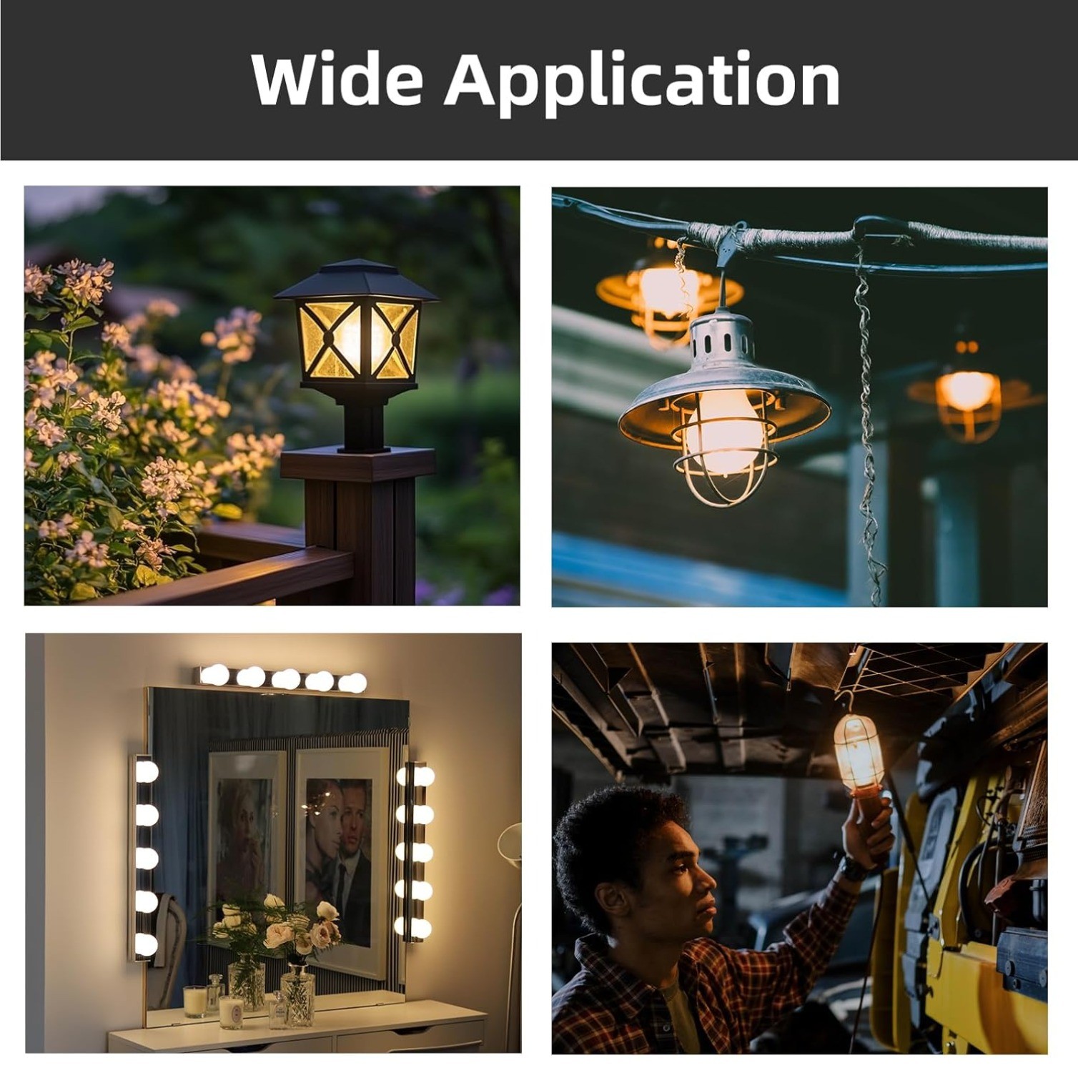 4-Pack E26 Ceramic Light Sockets, 600V 660W Lamp Holder & 6" 18AWG Wire