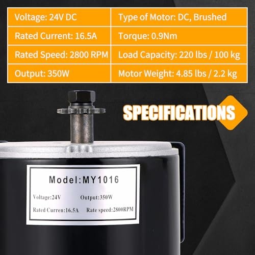 24V 350W Brushed Permanent Magnet DC Motor & PMA Generator, 3000RPM Dual