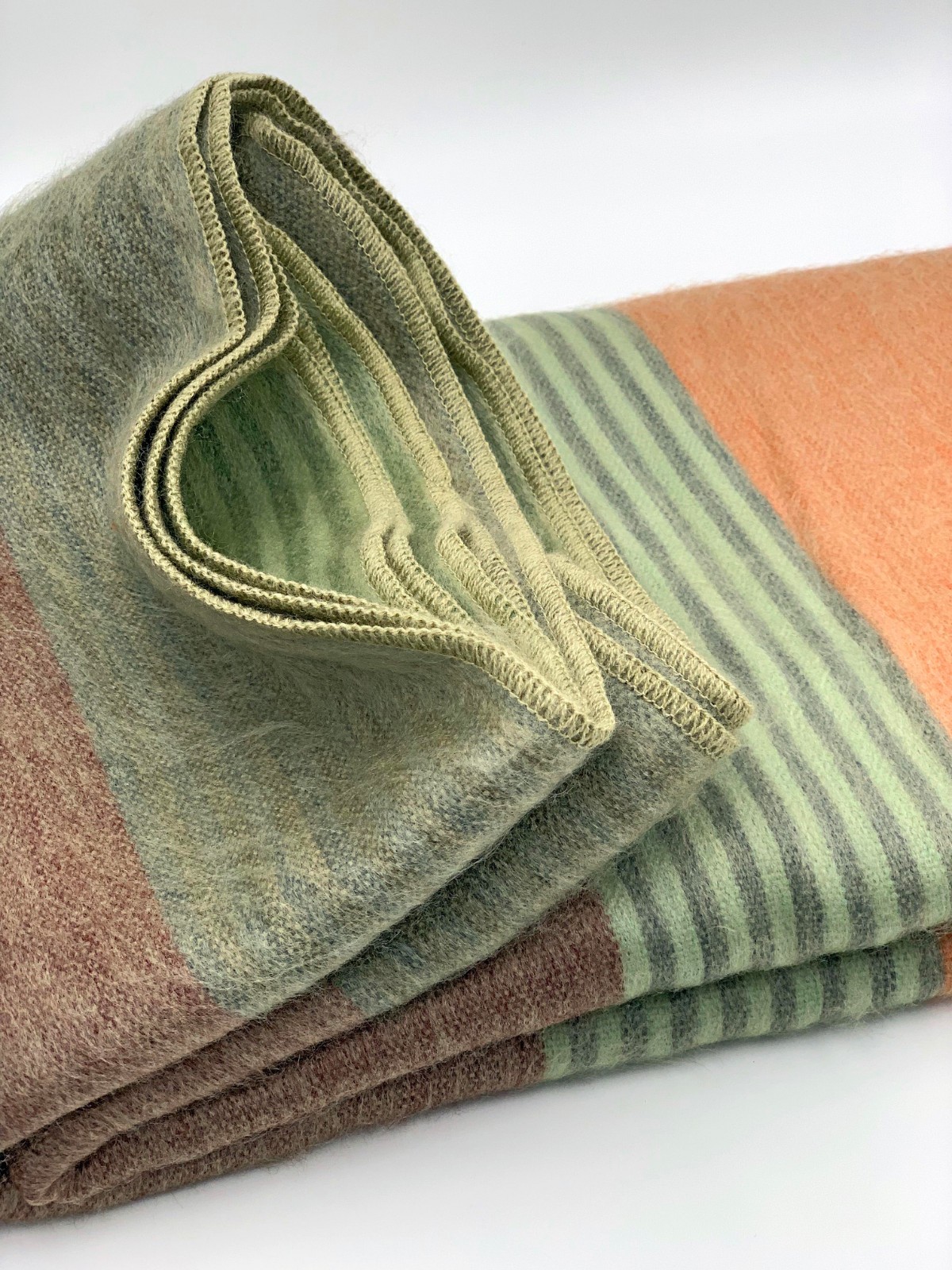 SOFT & WARM STRIPED ALPACA LLAMA WOOL BLANKET PLAID 90"x70" QUEEN BED SOFA COUCH