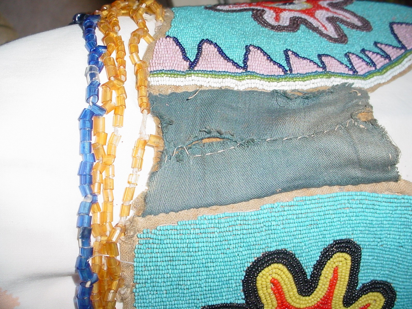 OLD CA 1900 YAKAMA PLATEAU INDIAN FULLY BEADED CAPE YOKE JINGLE DANCE