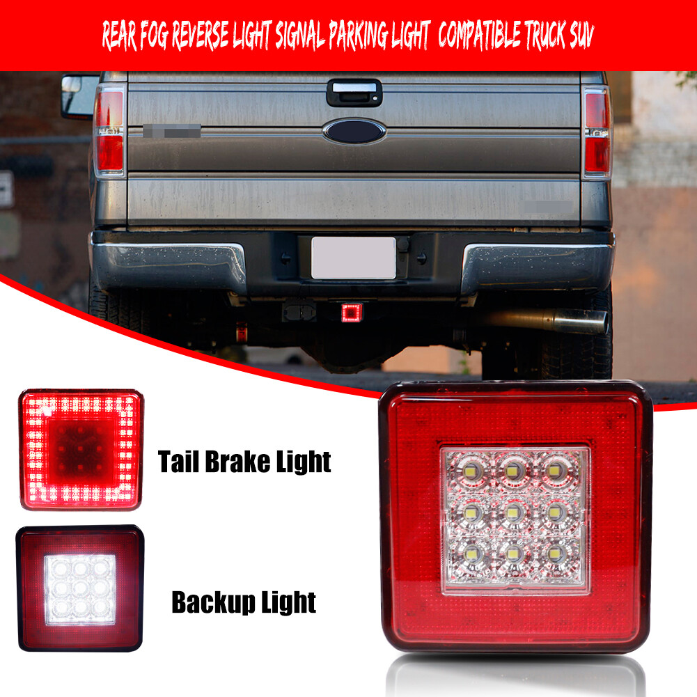 LED RUNNING/BRAKE/REVERSE TOW HITCH COVER LIGHT FOR TRUCK TRAILER 2" RECEIVER