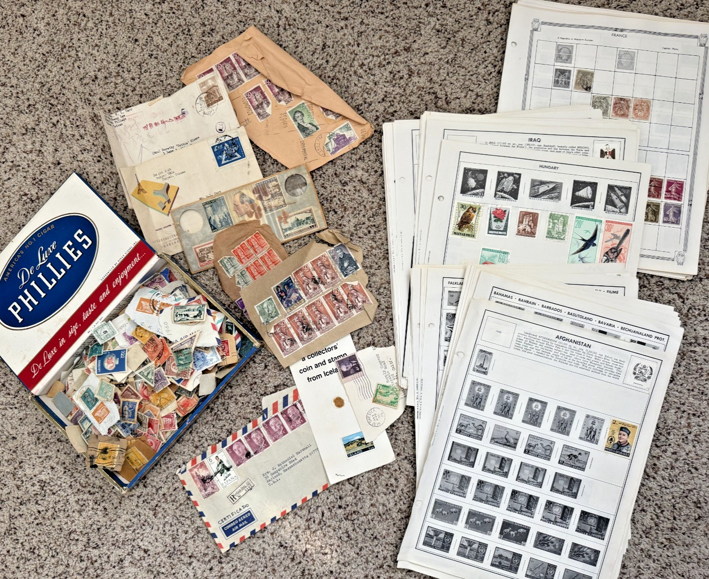 Large Lot of FOREIGN STAMPS Postage from 1920's-70's Many Treasures!