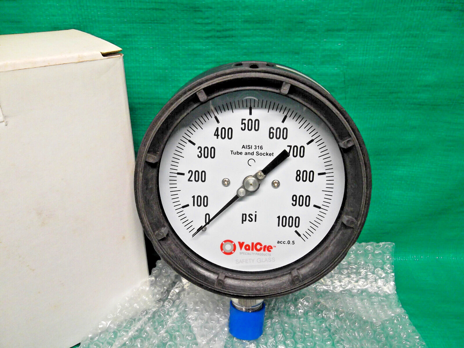 NEW 4-1/2" Face 1000 PSI 1/2" NPT Process Pressure Gauge Phenolic w/SS Lower