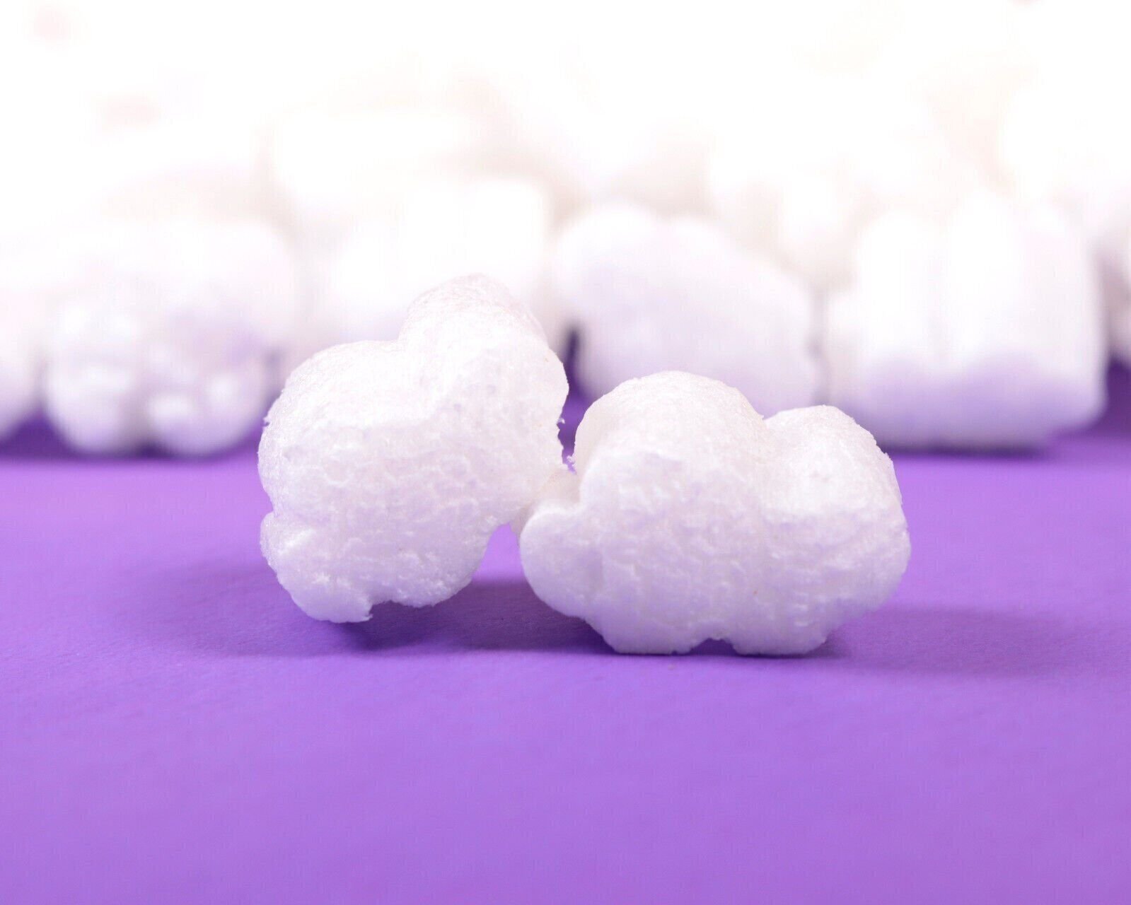 FunPak Packing Peanuts White Puffy Cloud Shape MiniPack .6 cu ft Biodegradable