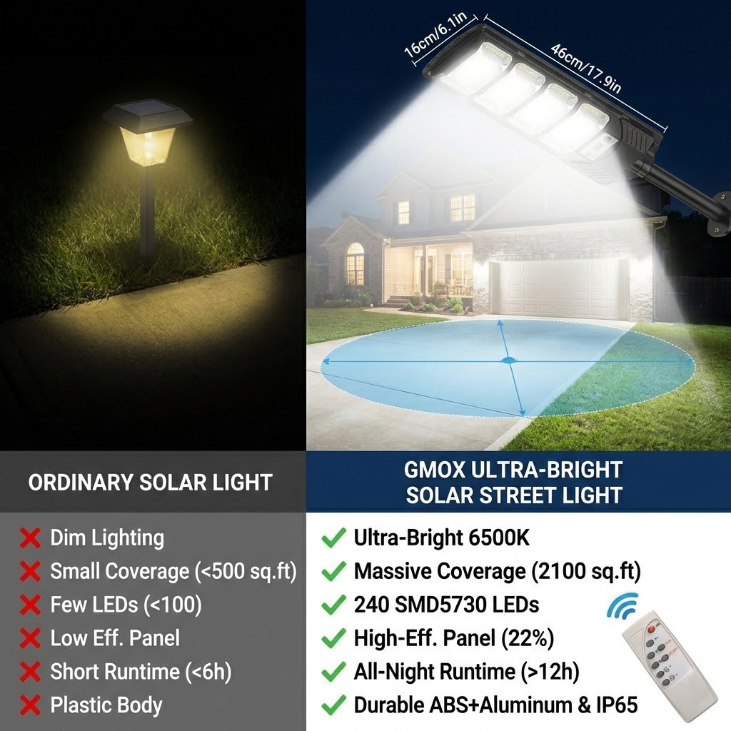 12000LM Solar Street Lights Outdoor with Motion Sensor,Remote Control,Waterproof