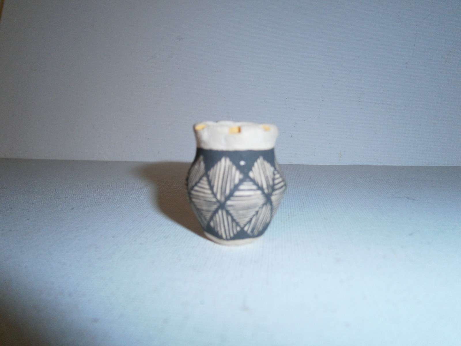 Vintage Original D. Reano Miniature Acoma Pot Pottery Very Early Example