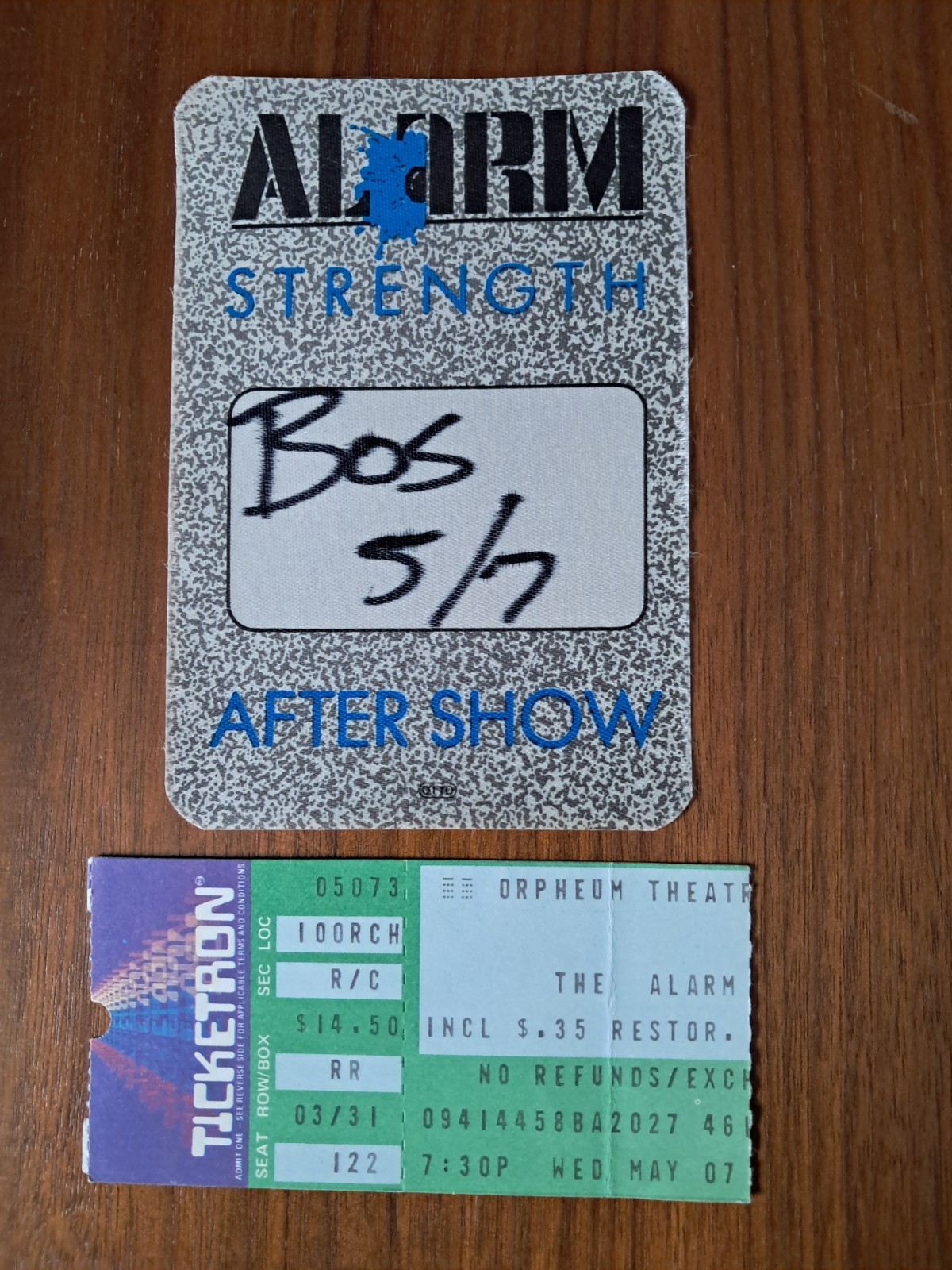 The Alarm Full Band Signed Autographed LP W/Pass and Ticket Boston Vinyl Album