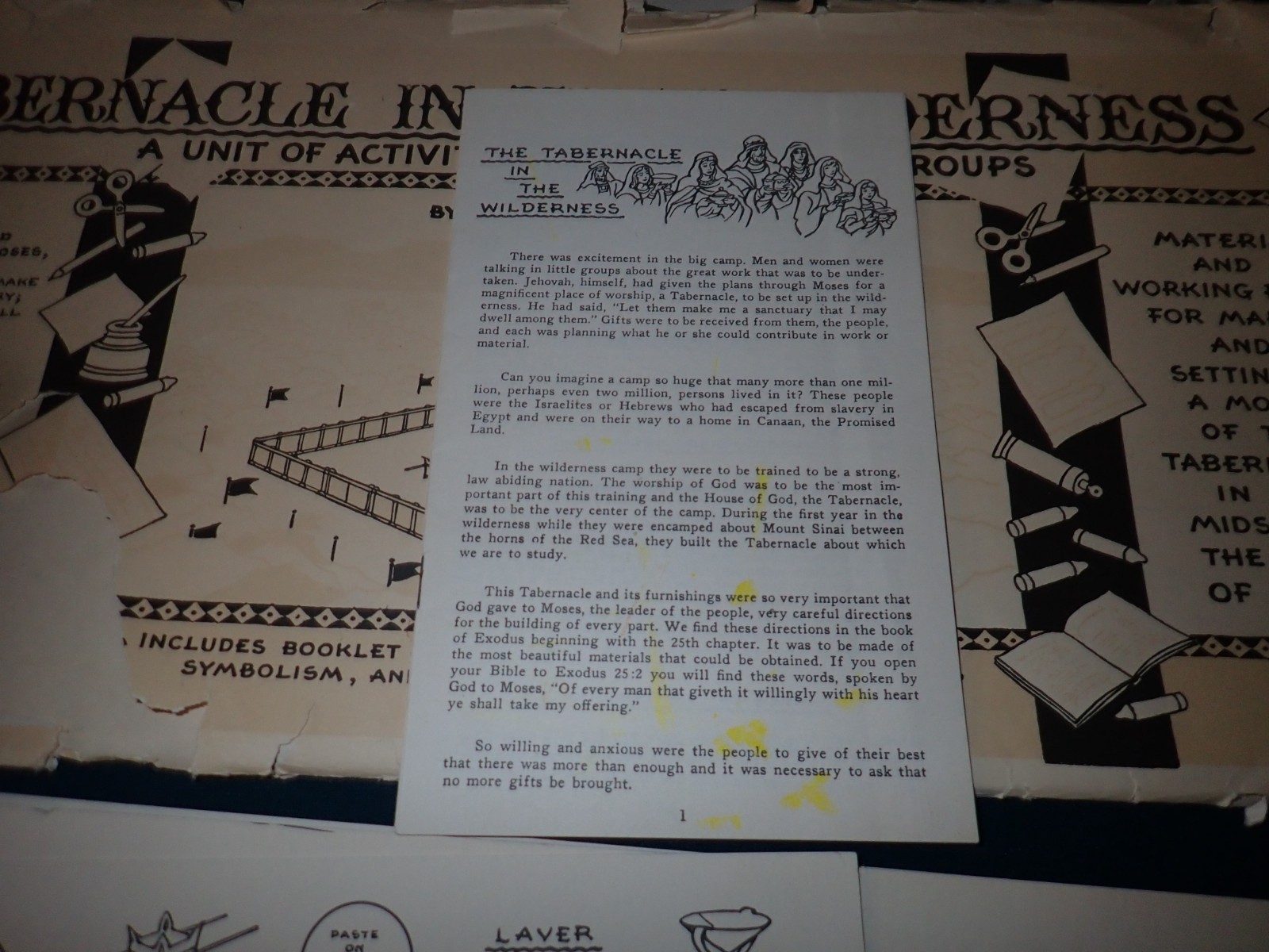 Tabernacle in the Wilderness Replica Model Kit, CR Gibson, 1950s, Israel Bible