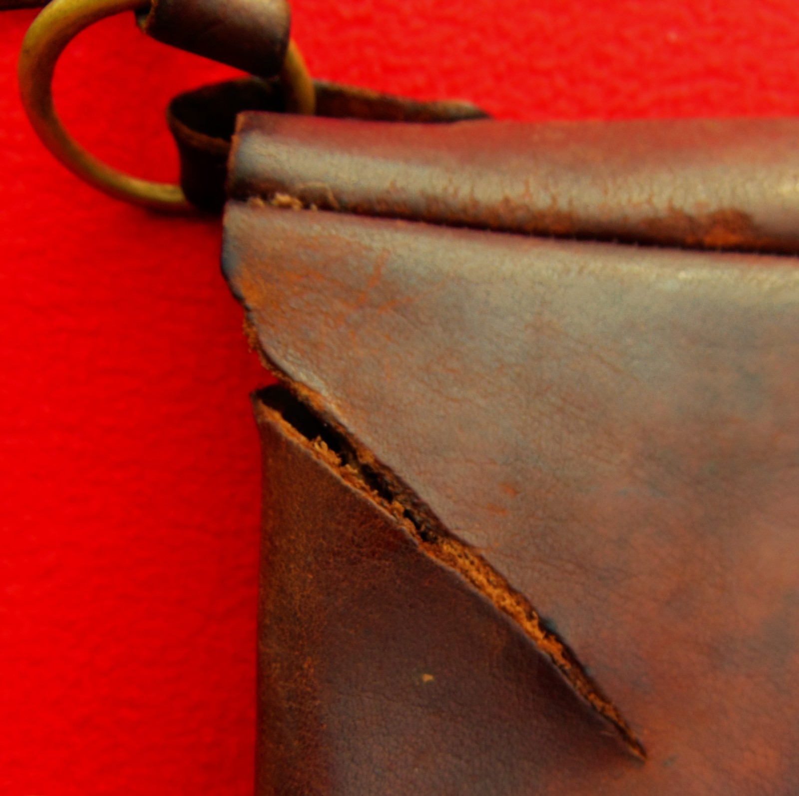 RARE ORIGINAL LATE 1800's LEATHER WESTERN COURIER BAG~SADDLE BAG TYPE ~ 11" HIGH