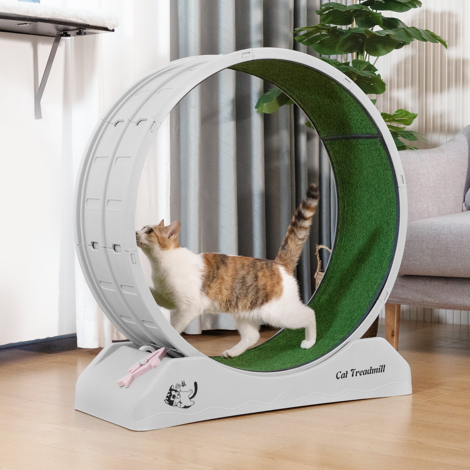 COZIWOW 31.5" Cat Treadmill Exercise Running Wheel Nonslip Carpet Teaser Indoor