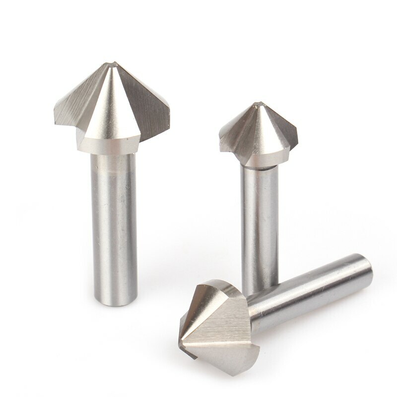 3 Flute 90°HSS Chamfer Countersink Drill Bit Set, 12mm Shank, 30mm & 40mm Length