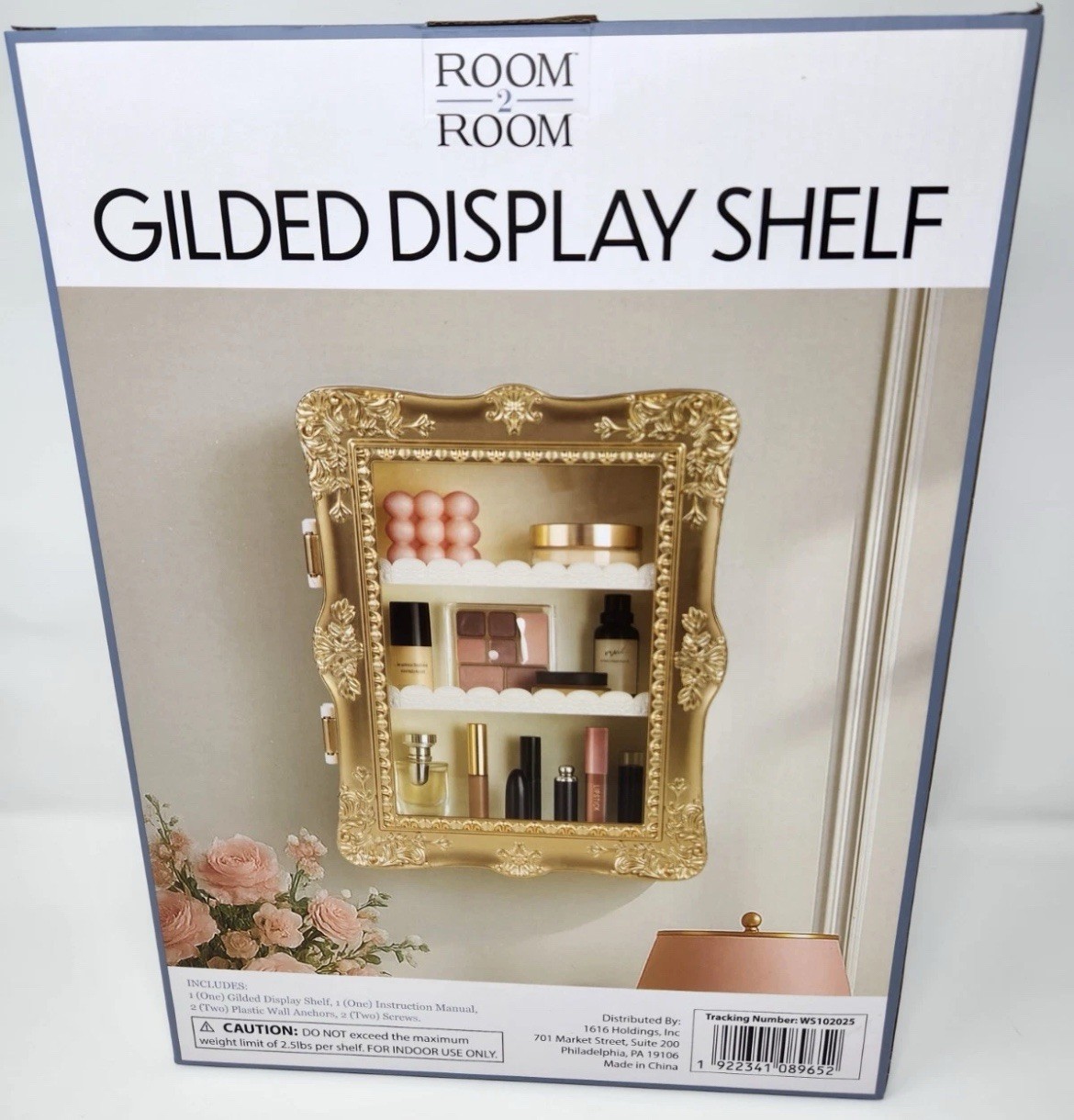 Gilded Display Shelf Five Below TikTok Viral Gold Brand New Room2Room