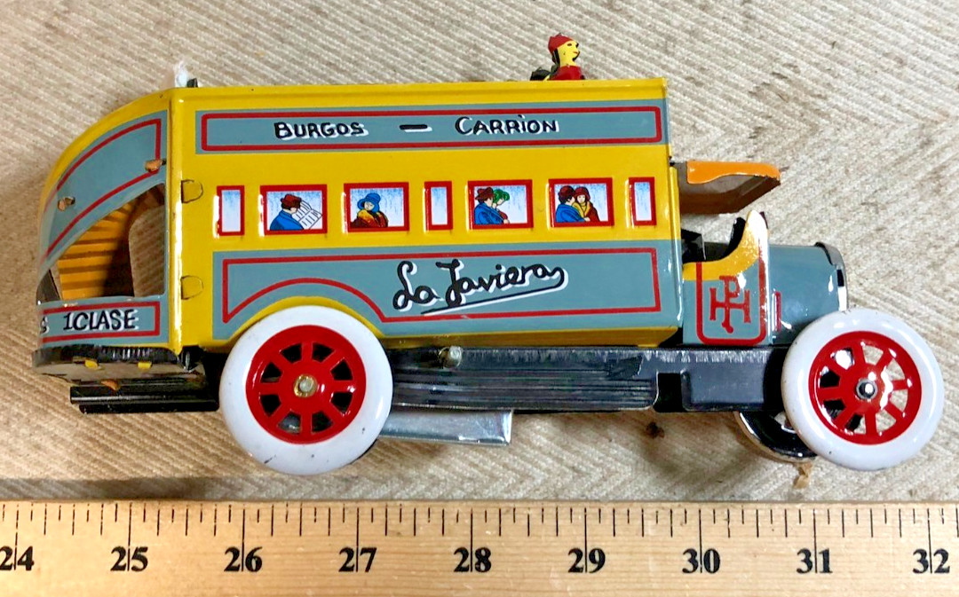 Paya Bus La Javiera 1930 Reproduction Vintage Wind-Up Tin Toy (C)