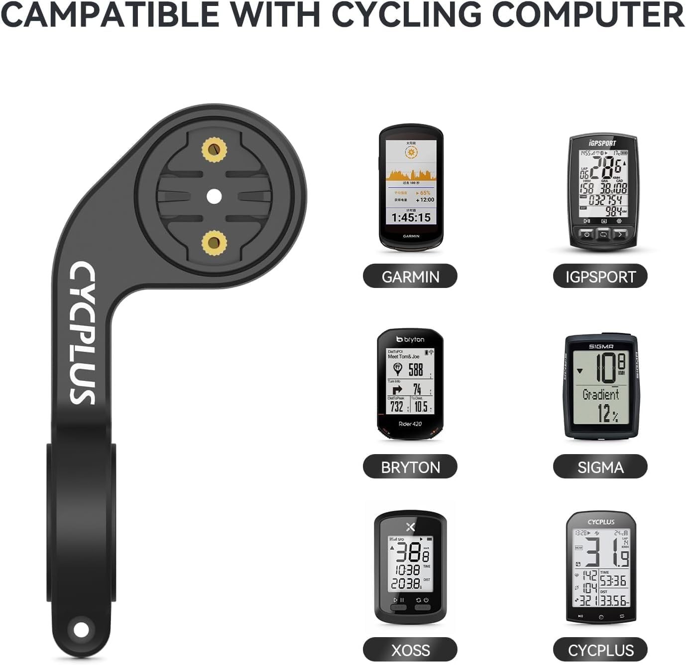 CYCPLUS Cycling Out Front Bike Mount Designed for All Cycling Computer