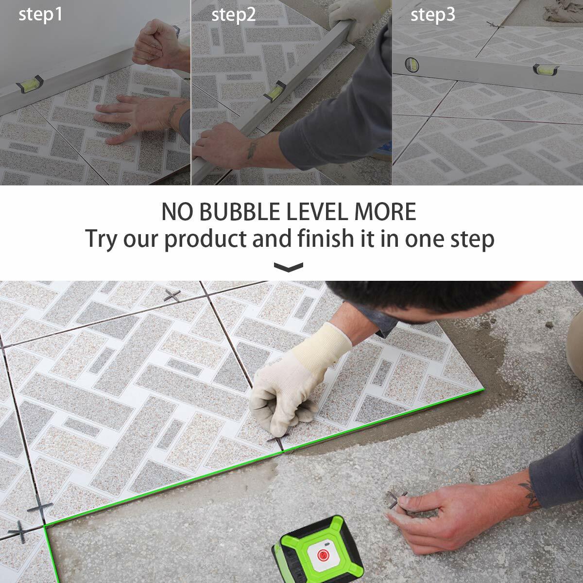 Floor Laser Installation for Tile Laying Floor Alignment Green Beam Huepar FL360