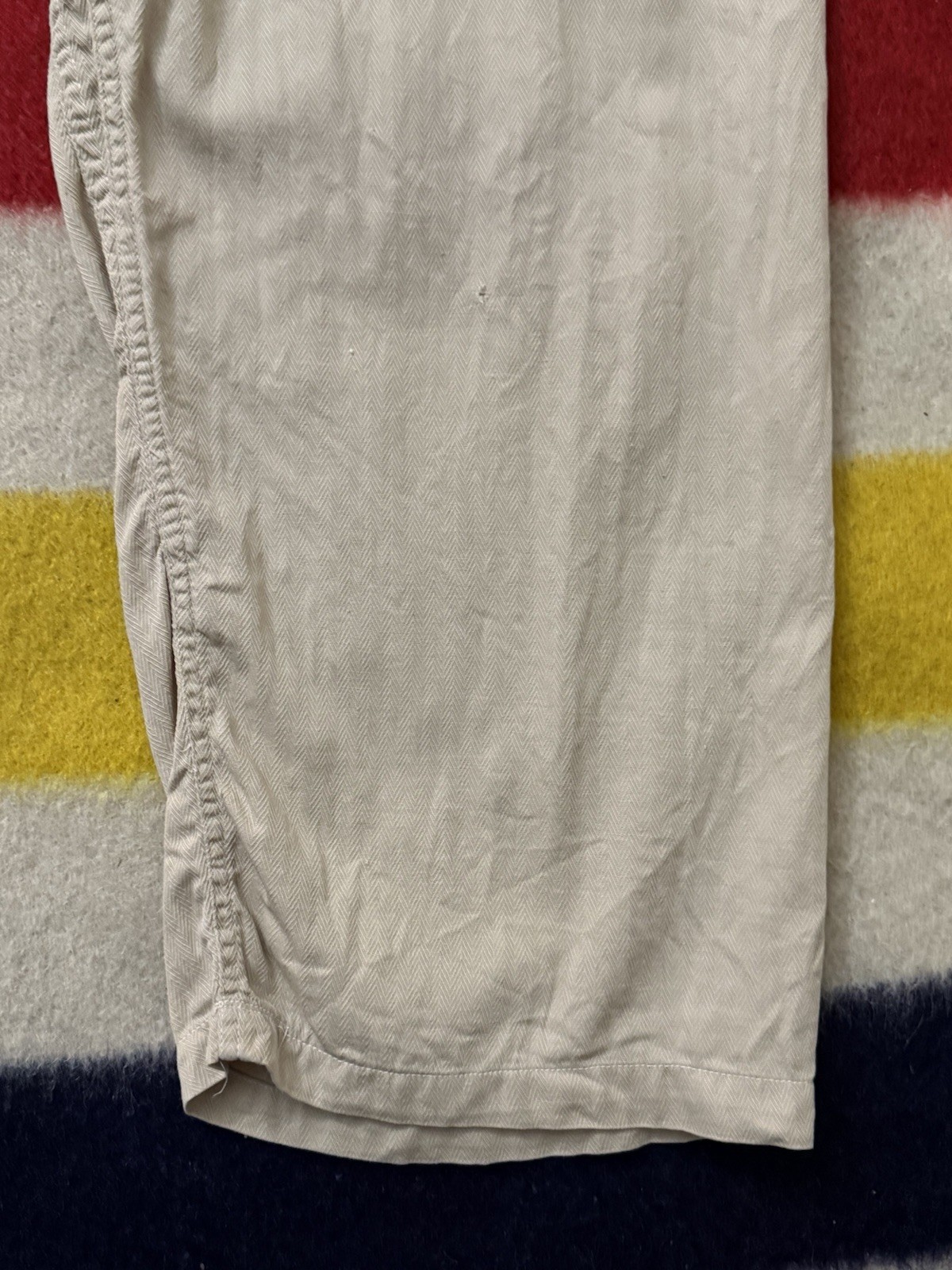 True Vintage 30s 40s WW2 HBT Herringbone Twill Lounge Pants 34 Waist Adjustable