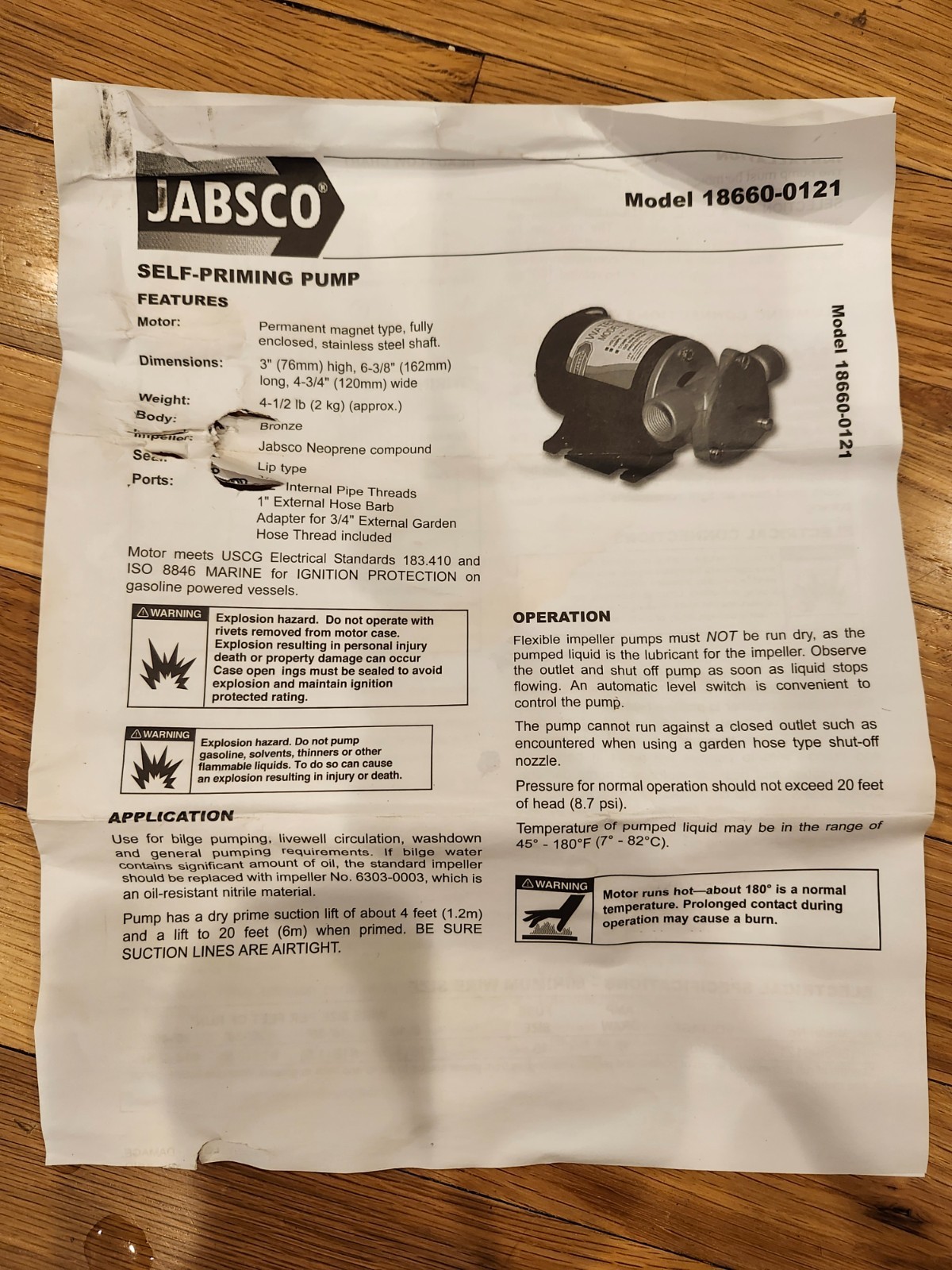 Jabsco Water Puppy Pump, 12v, 18660-0121, 6.3 GPM