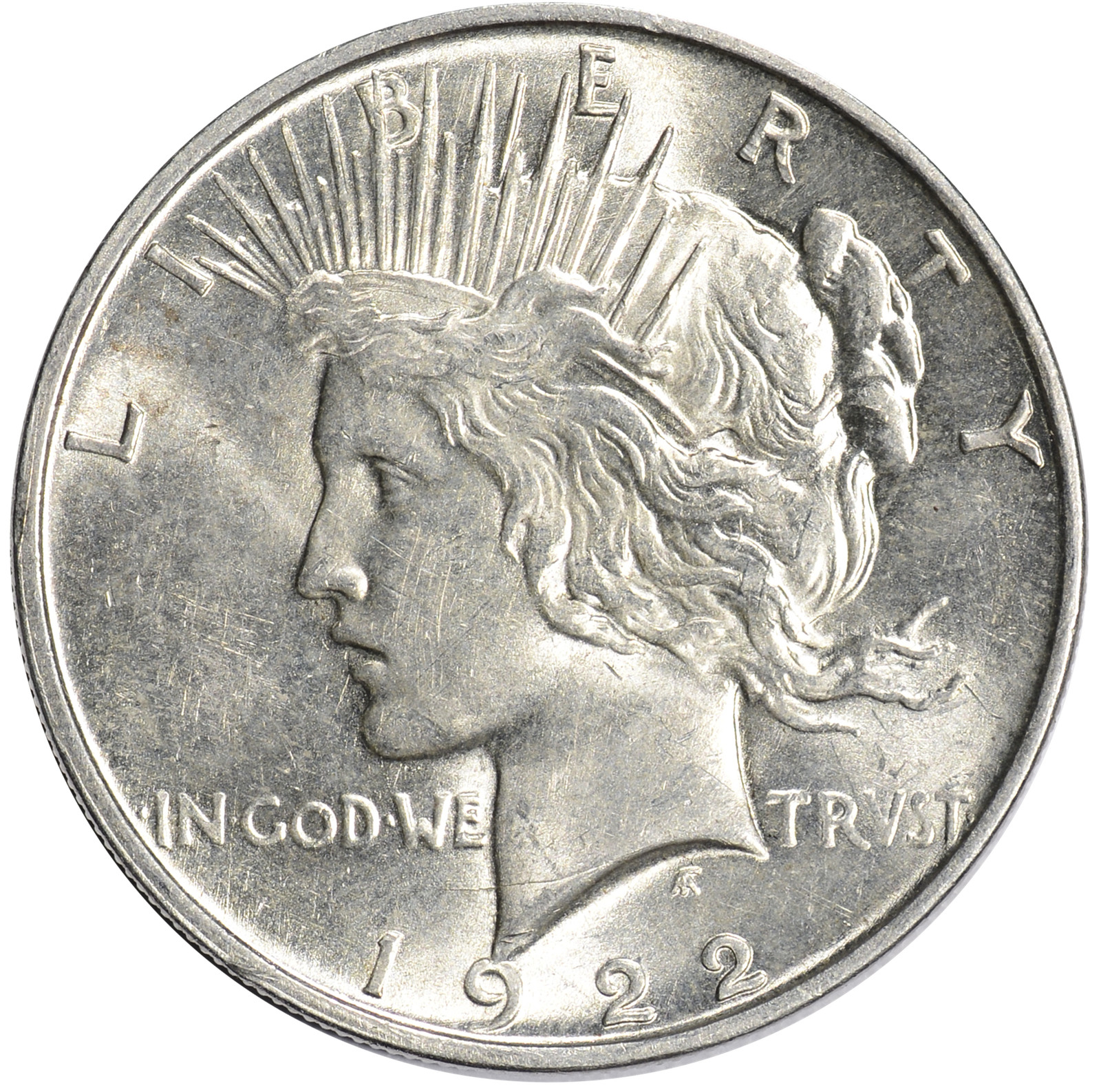 1922 D US Peace Silver Dollar $1 - AU